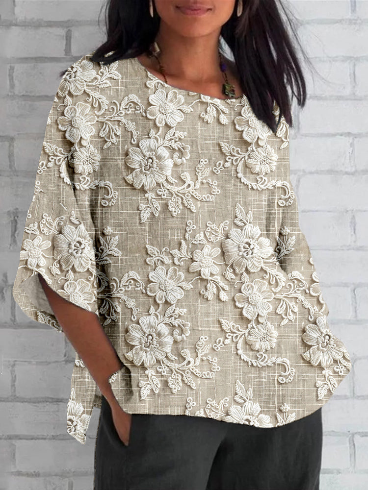 Vintage Flower linnen shirt