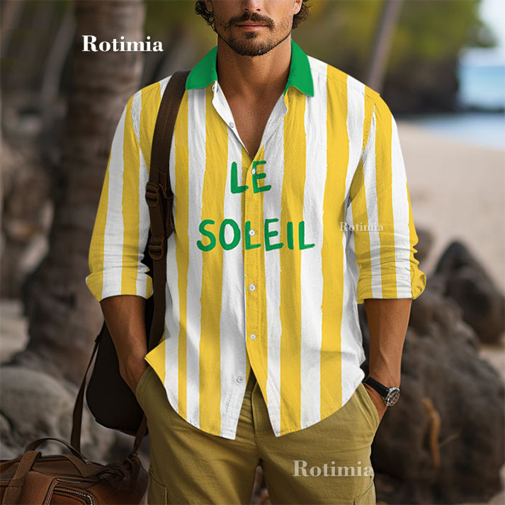 Holiday Streak Print Shirt & Shorts Two-Piece Set