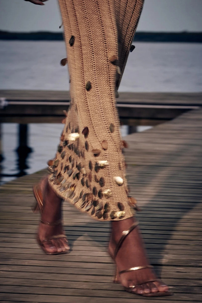 DOJA Gold Knit Maxi Dress