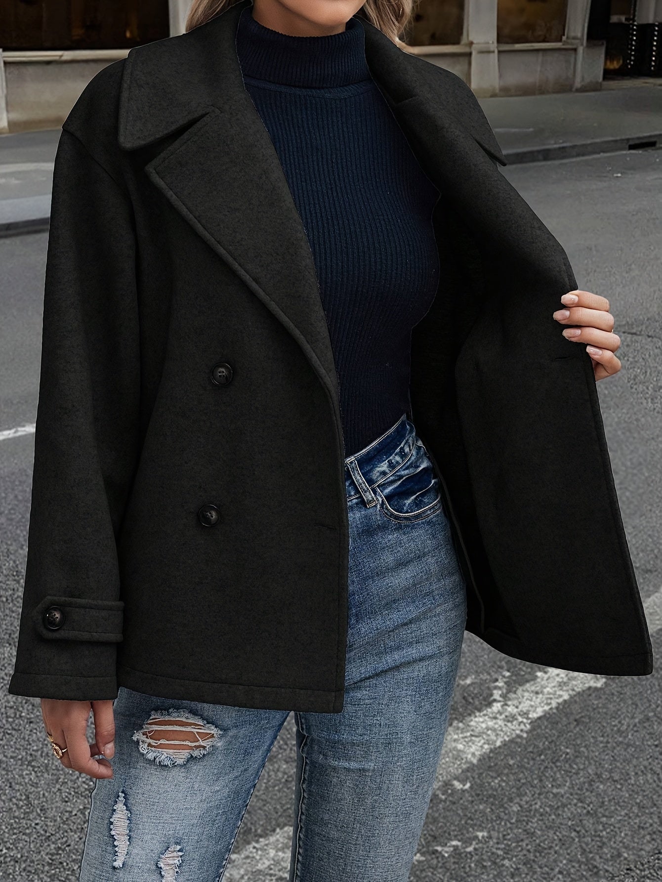 Bobbi™ | Stylish Double-Breasted Jacket with Button Details