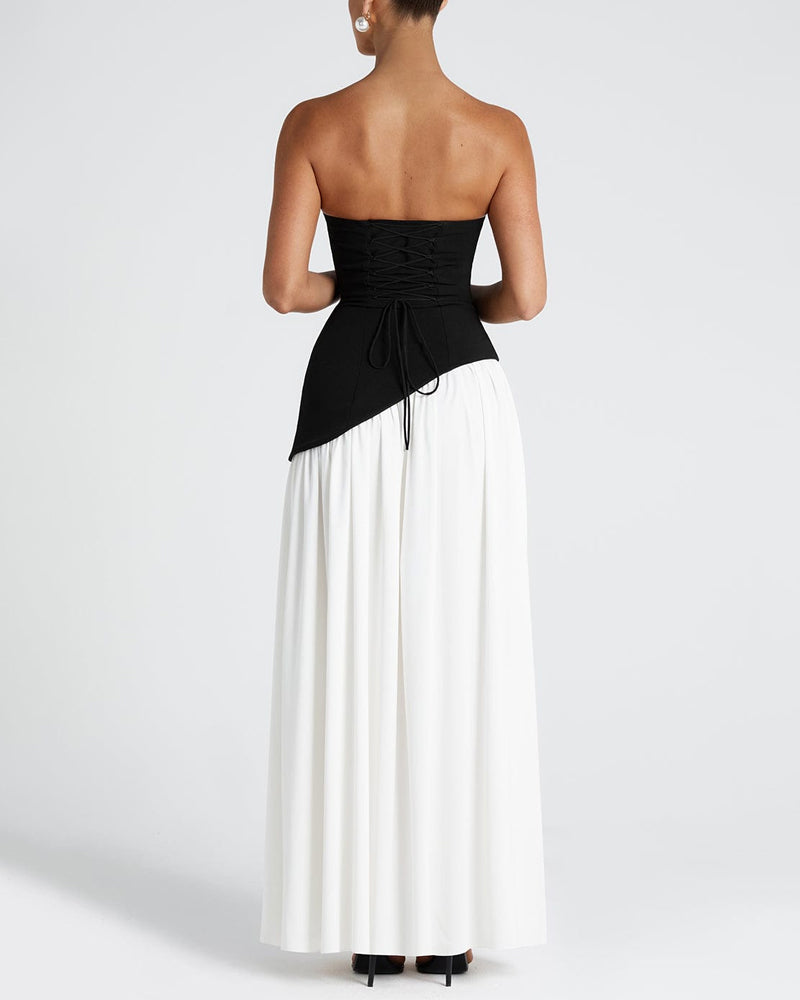 Elegant Asymmetric Slit Tube Strap Dress