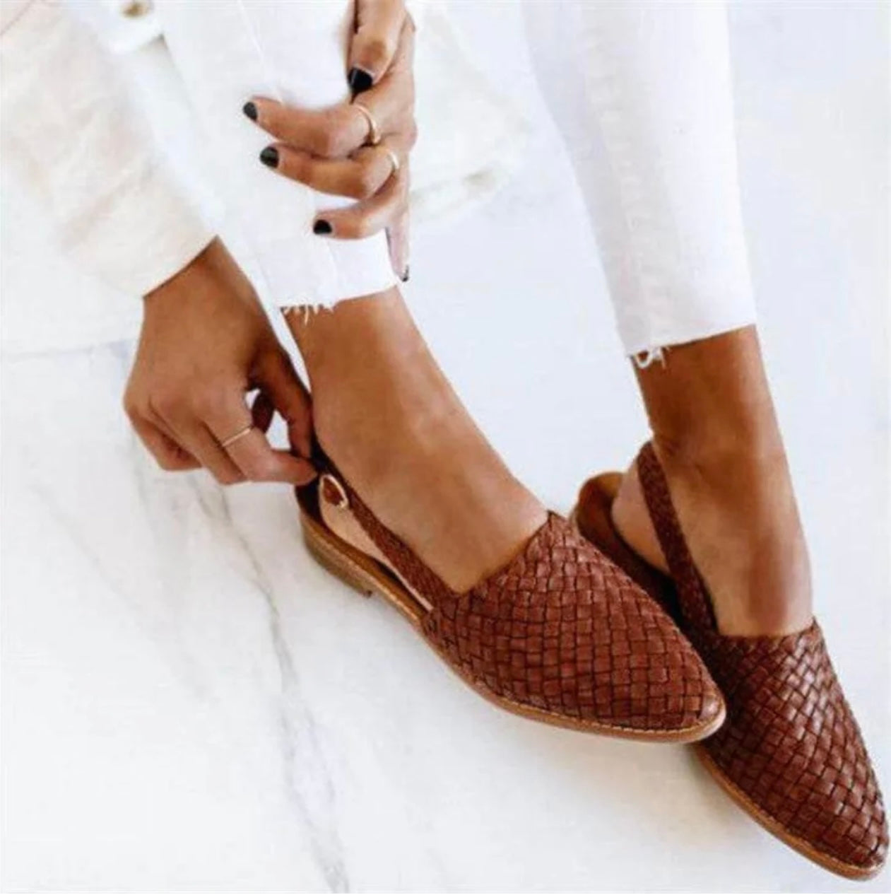 JOANNE – WOVEN SLINGBACK FLATS