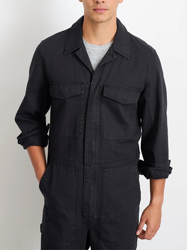 UrbanFit Men's Slim-Fit Zipper Jumpsuit