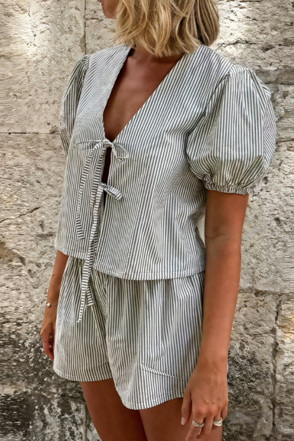 LULU | TIE UP PUFF SLEEVE SET