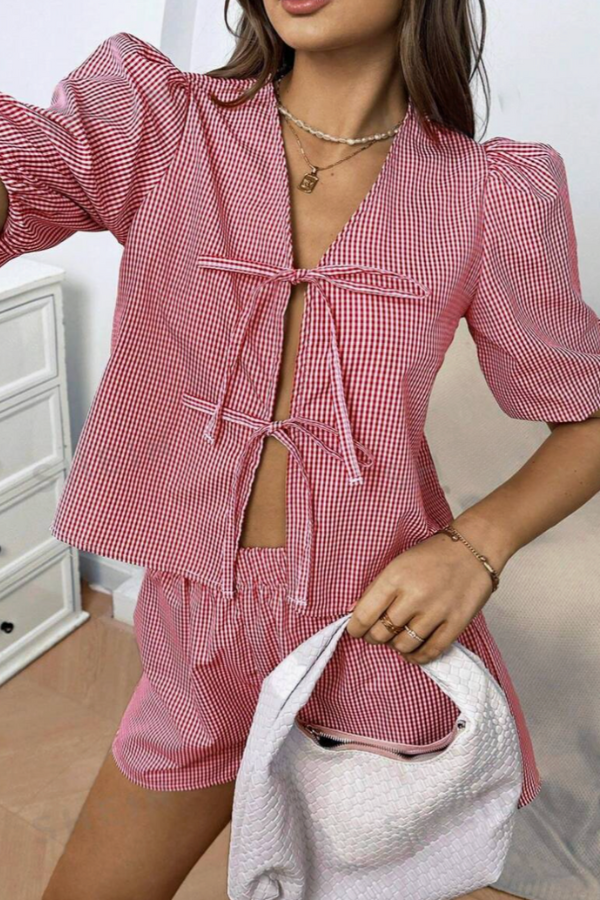 LULU | TIE UP PUFF SLEEVE SET