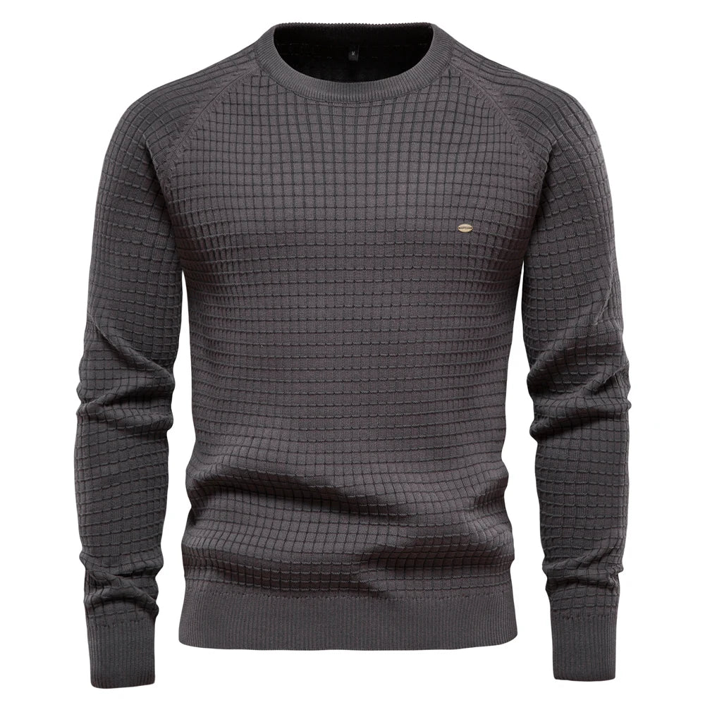 Grid-Knit Men’s Sweater