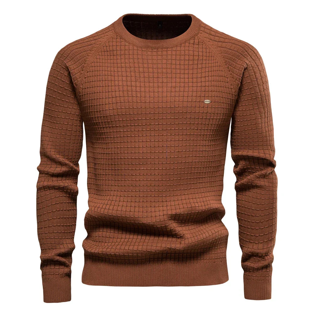 Grid-Knit Men’s Sweater