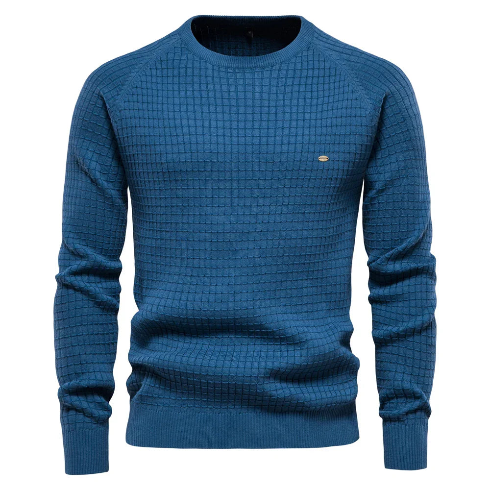 Grid-Knit Men’s Sweater