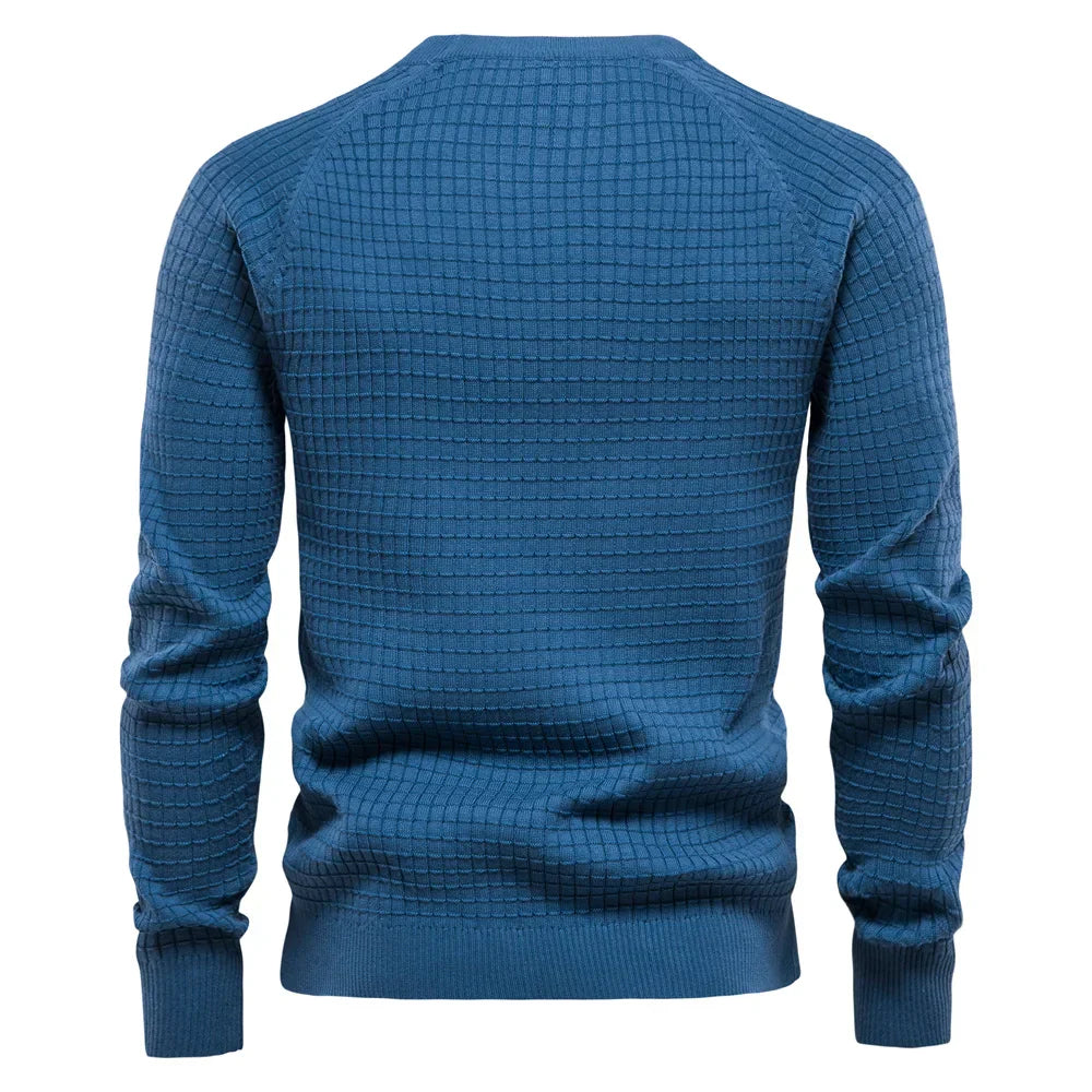 Grid-Knit Men’s Sweater