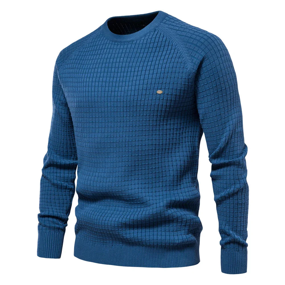 Grid-Knit Men’s Sweater