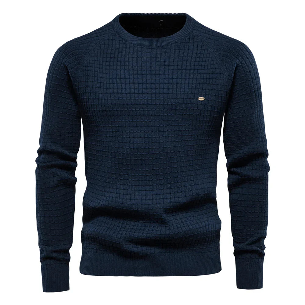 Grid-Knit Men’s Sweater