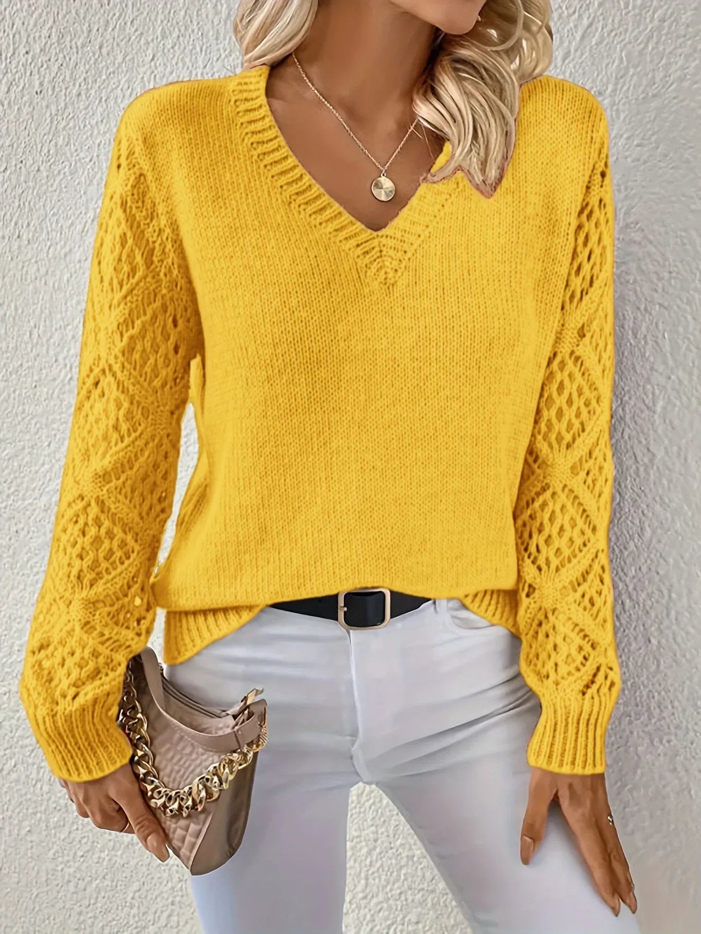 Jessica™ | Cozy V-Neck Knit Pullover