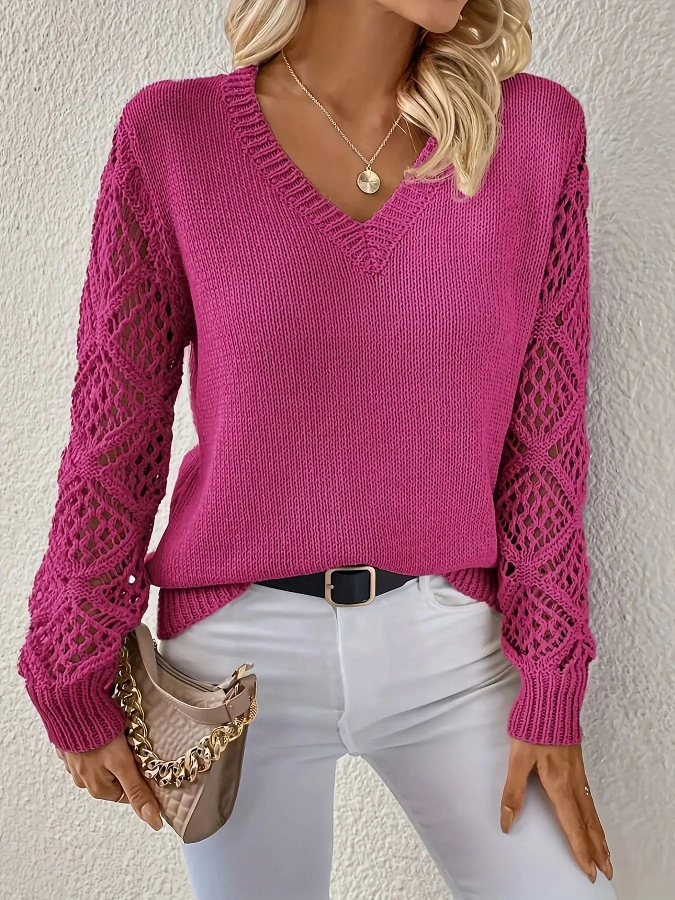Jessica™ | Cozy V-Neck Knit Pullover