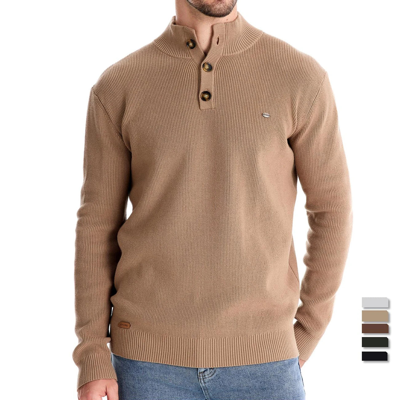 Men's Button-Design Sweater