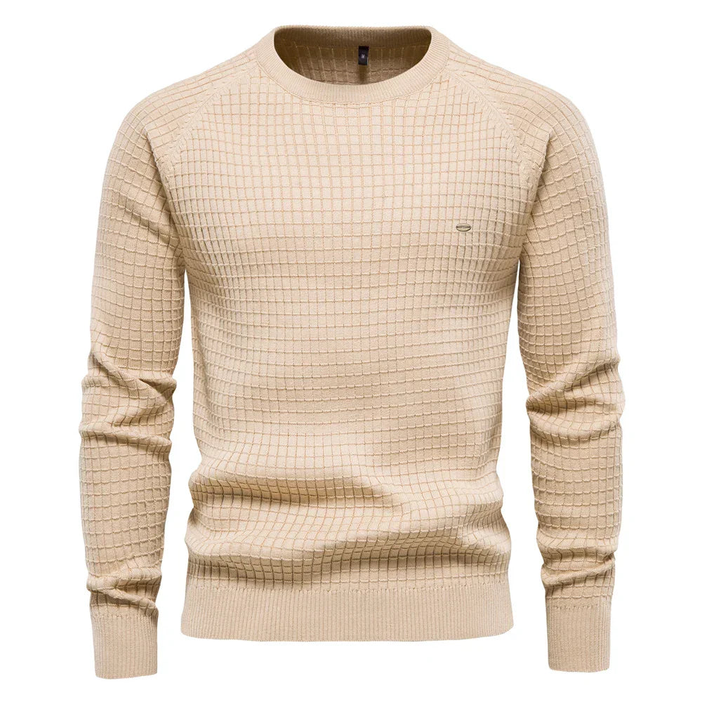 Grid-Knit Men’s Sweater