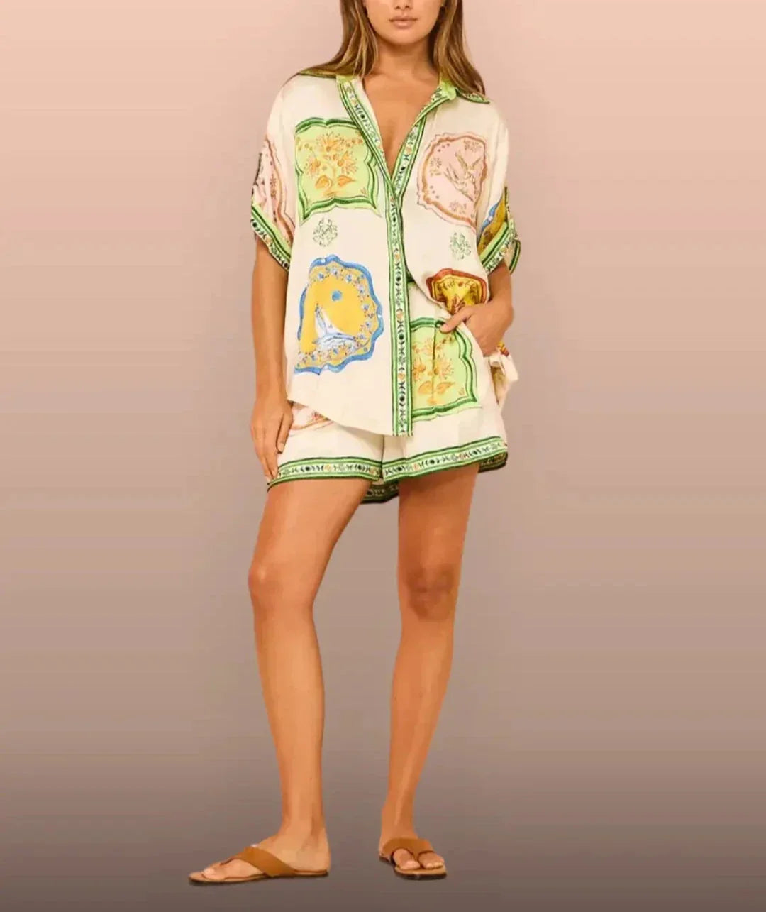 Aaliyah™ - Tiles of Life Casual Shorts Set