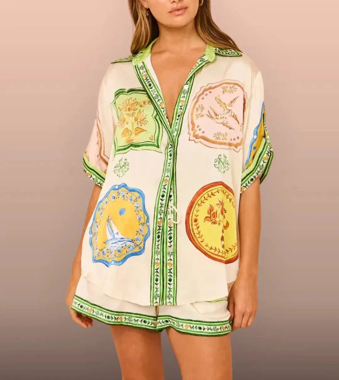 Aaliyah™ - Tiles of Life Casual Shorts Set