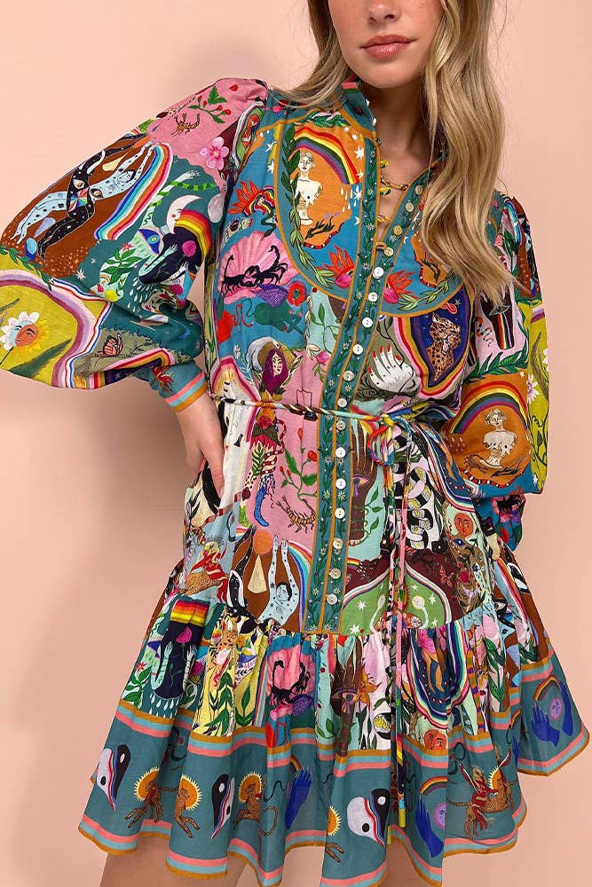 Penelope™ - Casual Graffiti Evergreen Printing Mini Dress