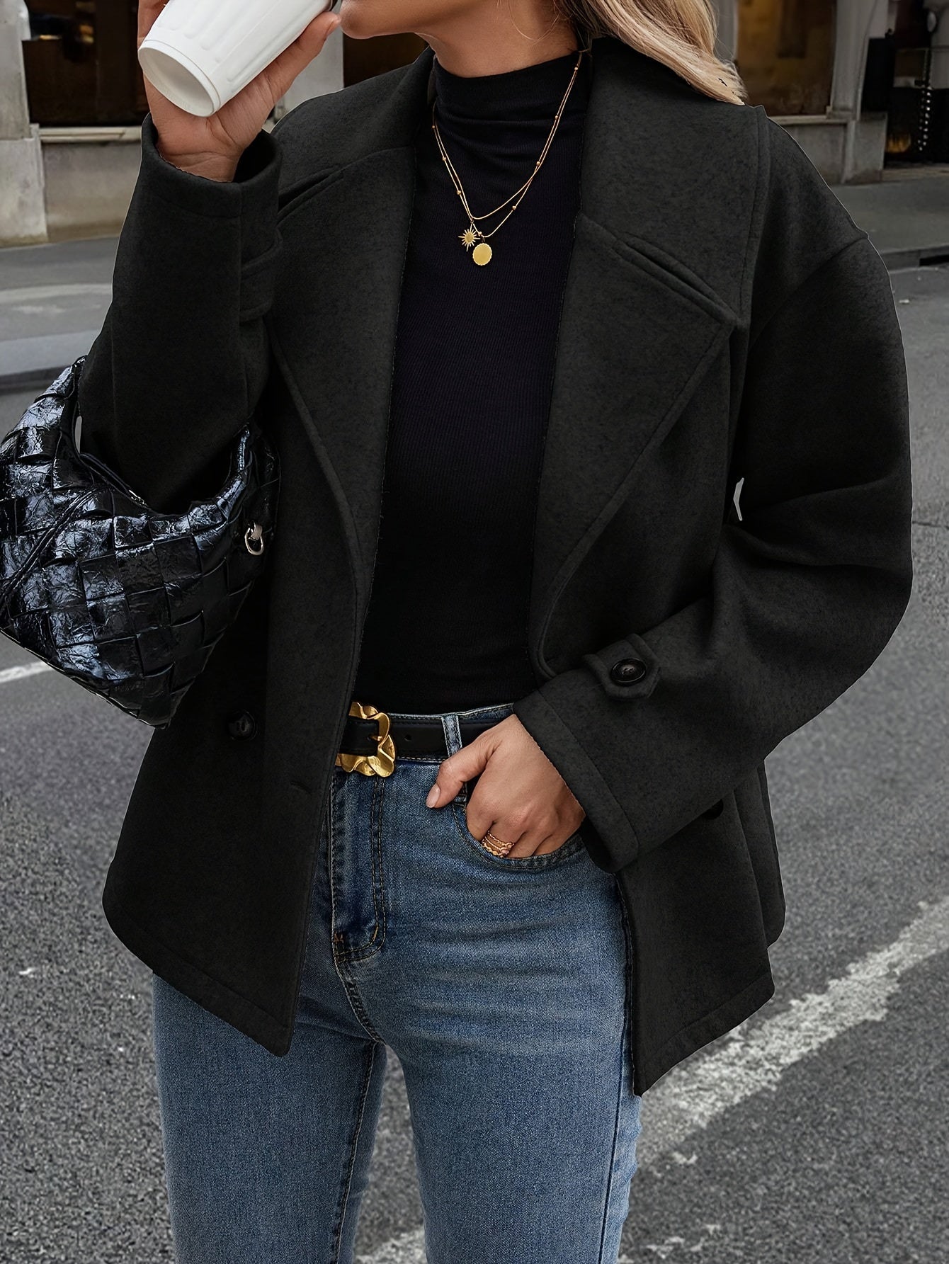 Bobbi™ | Stylish Double-Breasted Jacket with Button Details