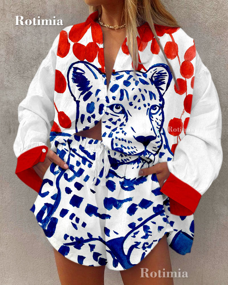 Resort Leopard Print Two-Piece Set