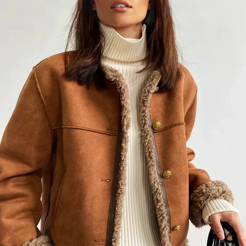 Roweena - Shearling Button Jacket