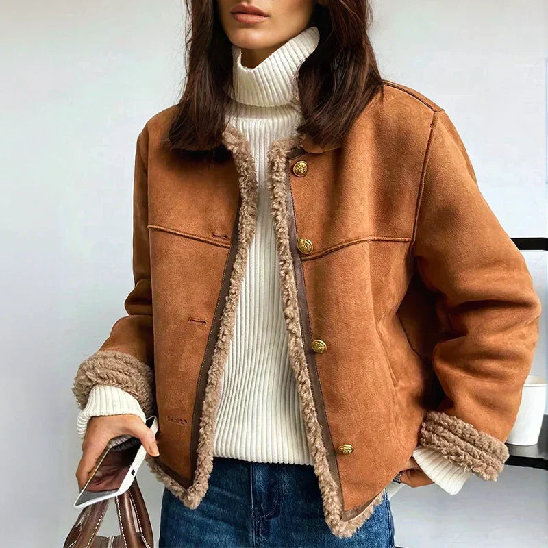 Roweena - Shearling Button Jacket