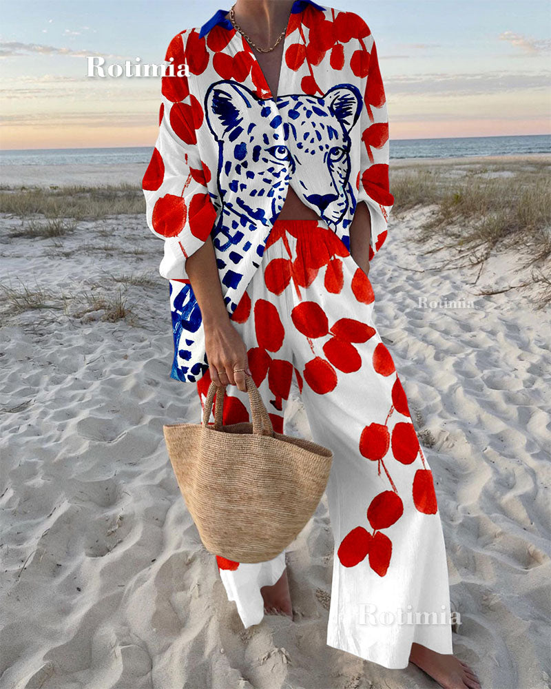 Resort Leopard Print Two-Piece Set