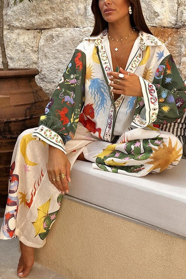 Frankie™ - Bohemian Print Shirt & Pants Set