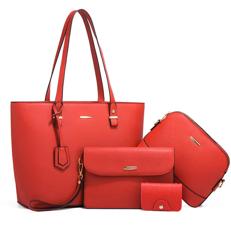 Hand and Shoulder Bags for Women Leather - 3-Piece Set