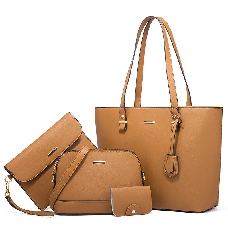 Hand and Shoulder Bags for Women Leather - 3-Piece Set