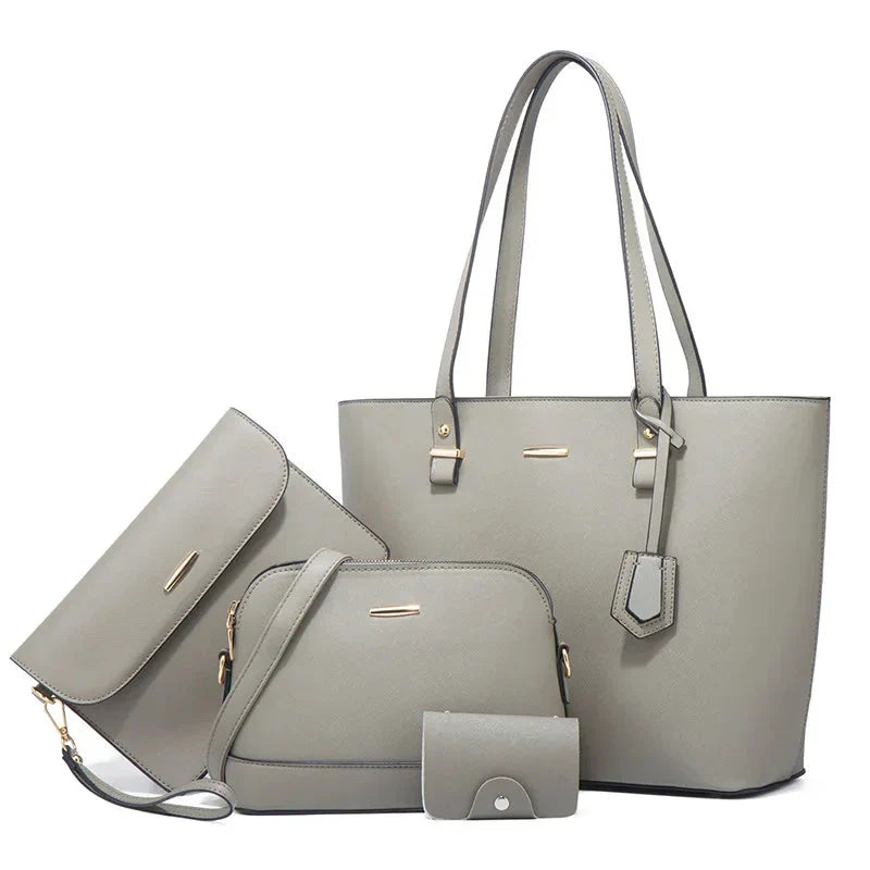 Hand and Shoulder Bags for Women Leather - 3-Piece Set
