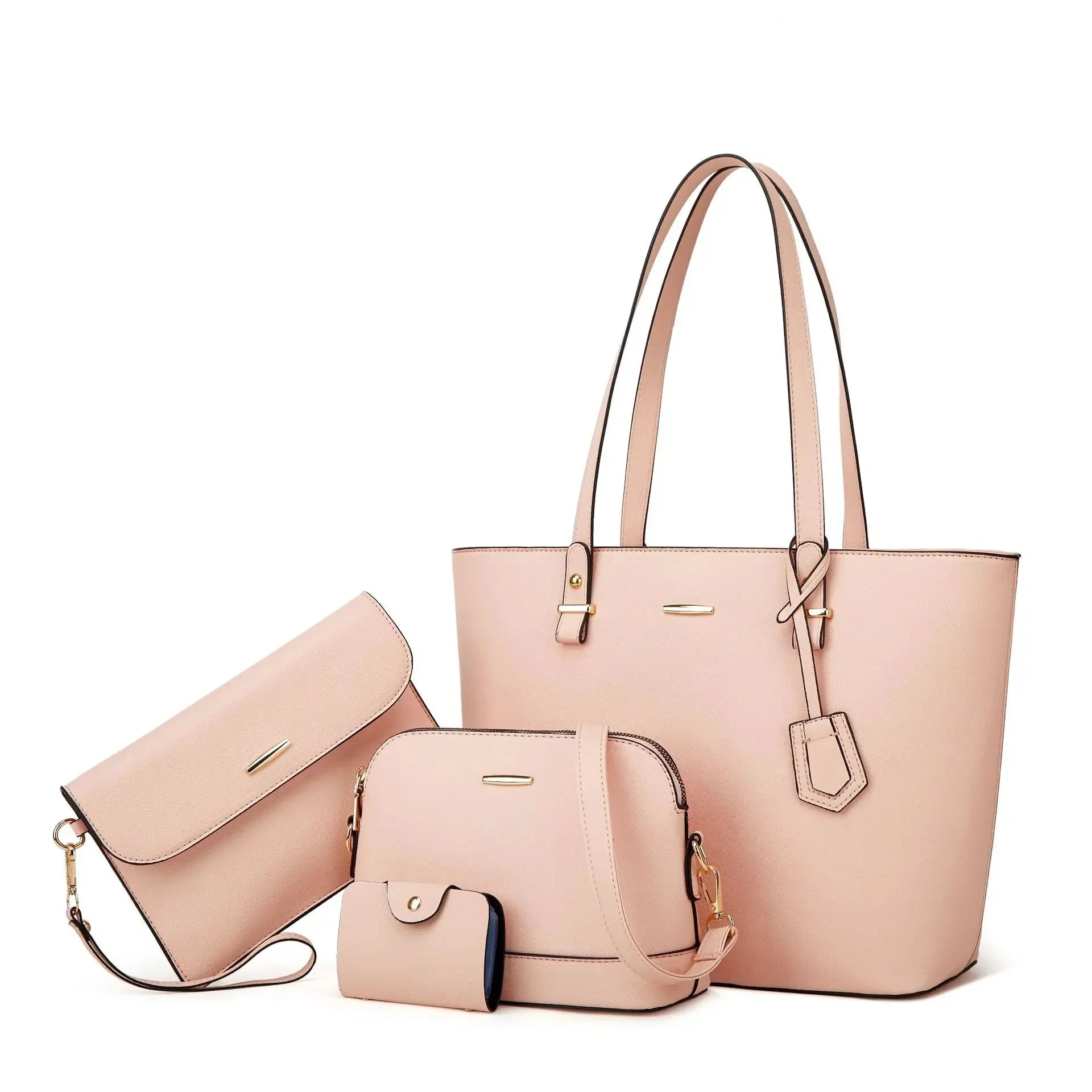 Hand and Shoulder Bags for Women Leather - 3-Piece Set
