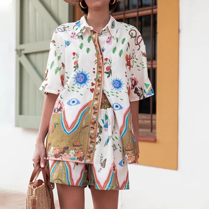 Jade™ - Sun Kiss Print Shirt & Shorts Set