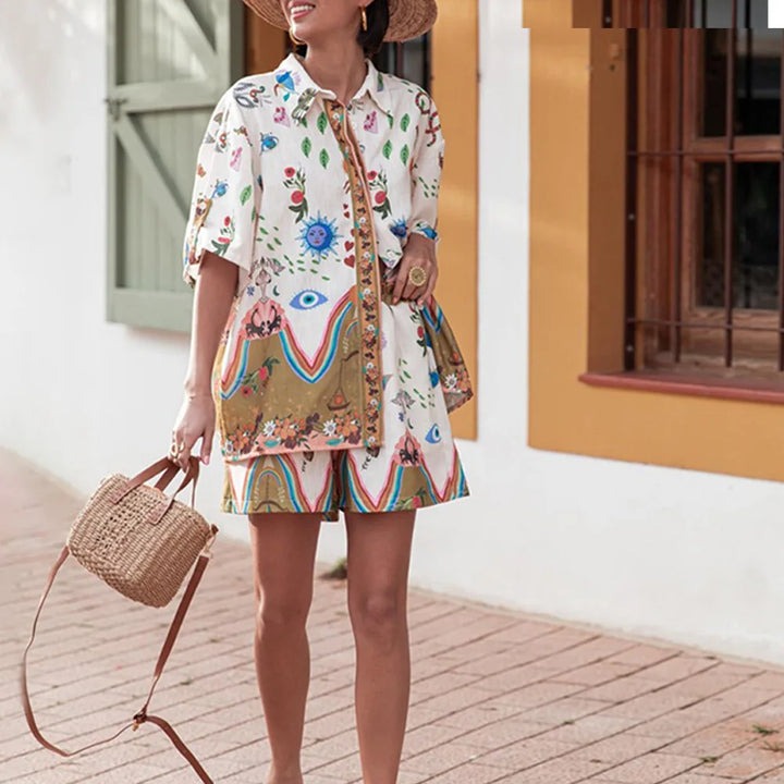 Jade™ - Sun Kiss Print Shirt & Shorts Set