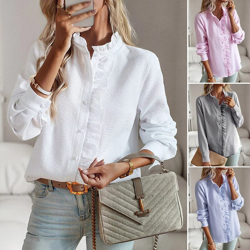 Orla - Ruffle Long Sleeve Shirt