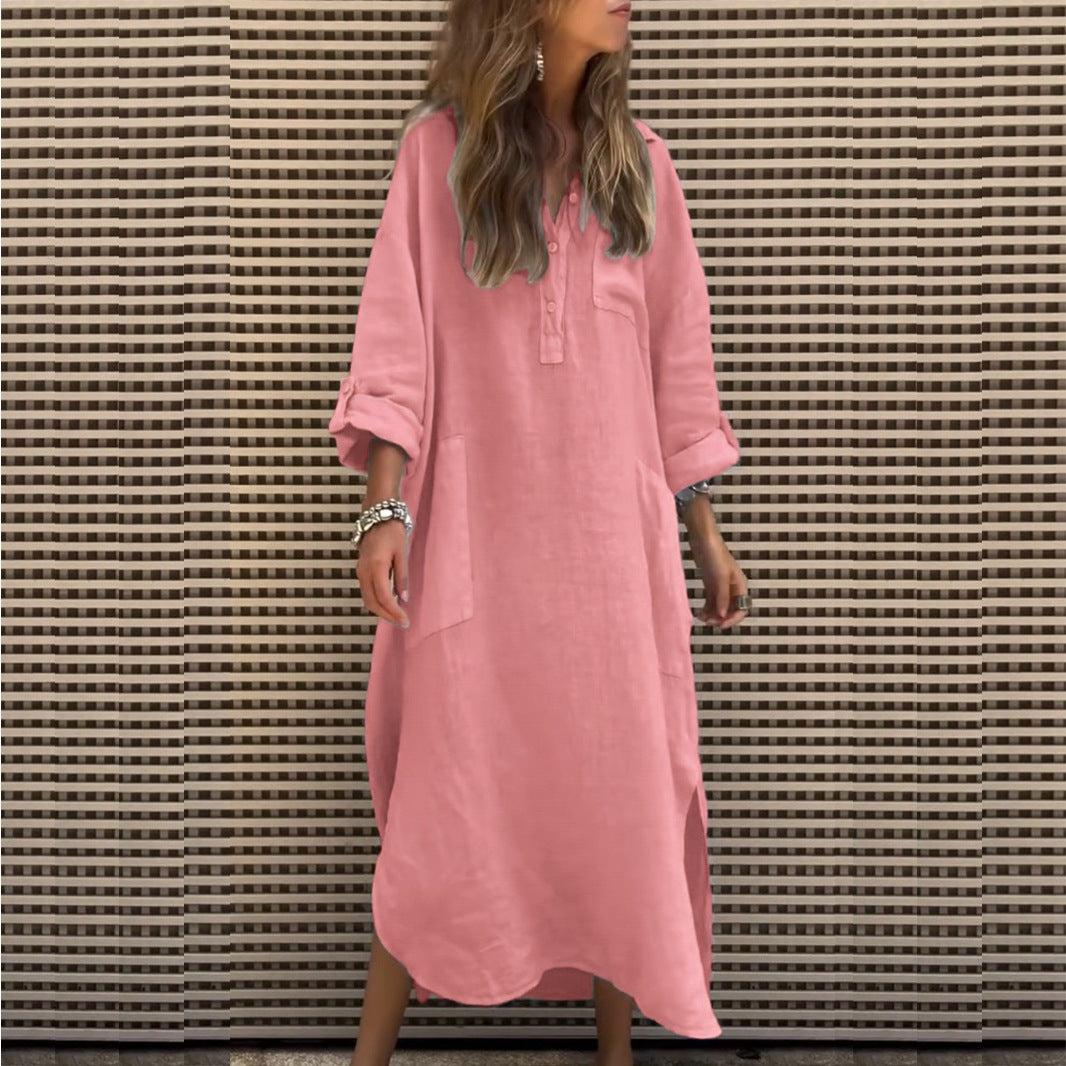 Elegant Irregular Solid Color Dress