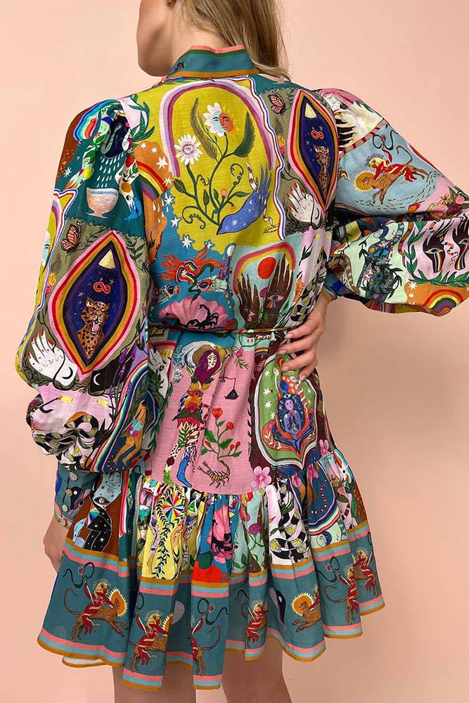 Penelope™ - Casual Graffiti Evergreen Printing Mini Dress