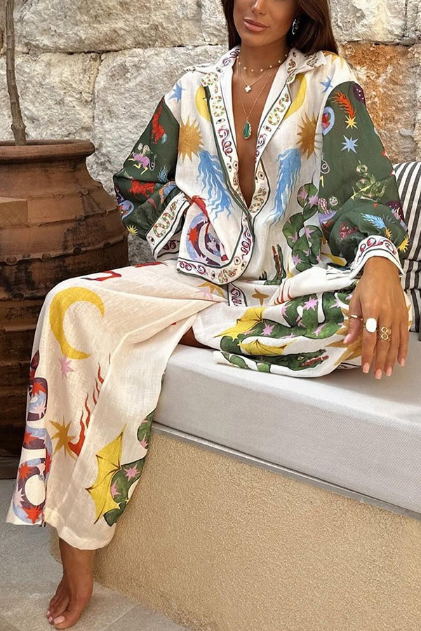 Frankie™ - Bohemian Print Shirt & Pants Set