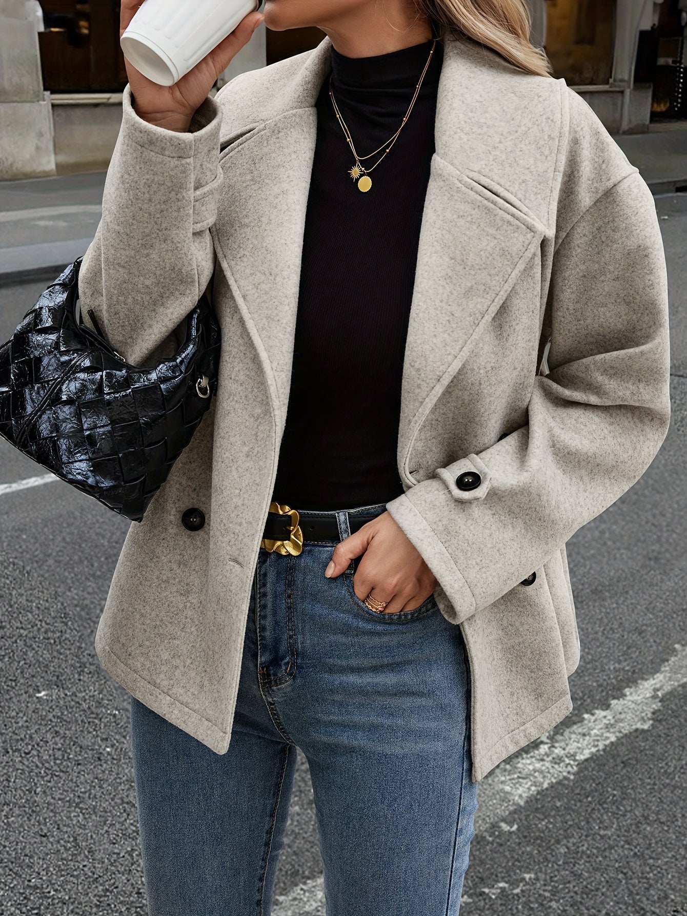 Bobbi™ | Stylish Double-Breasted Jacket with Button Details