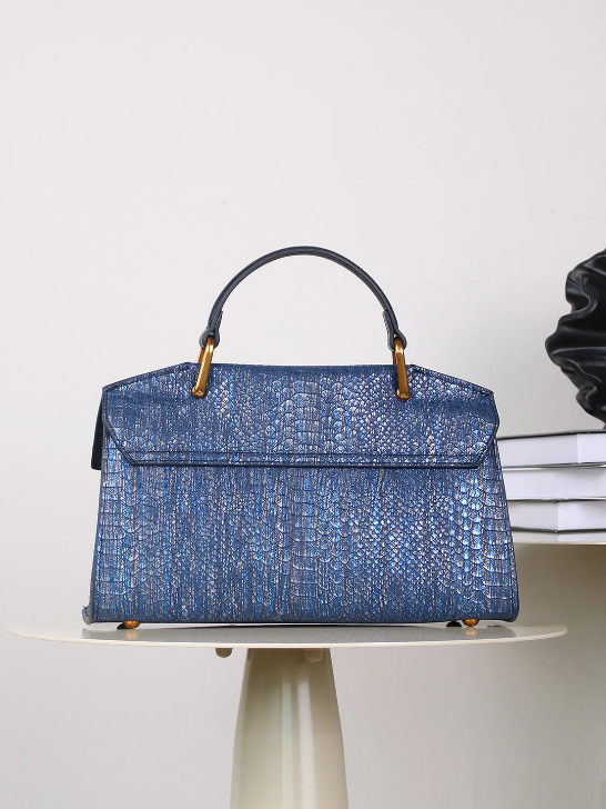 EMBOSSED SNAKE-PRINT BAG
