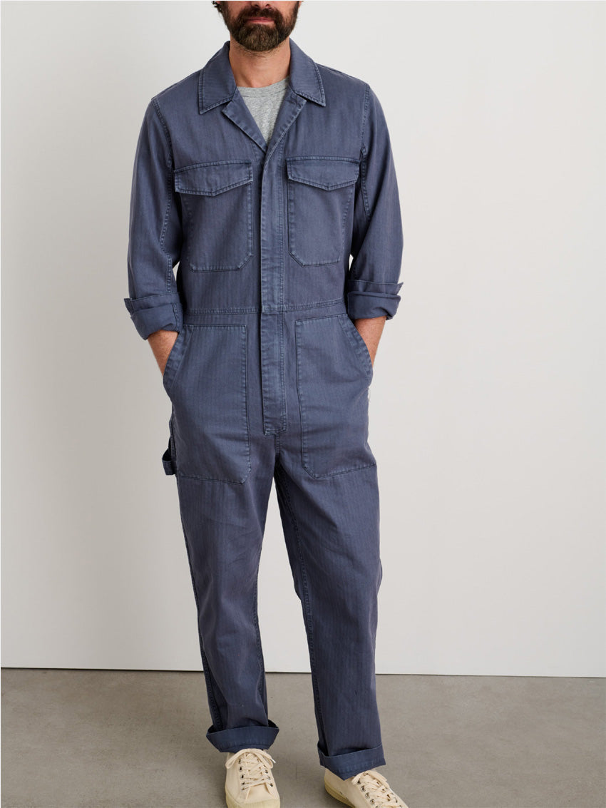 UrbanFit Men's Slim-Fit Zipper Jumpsuit