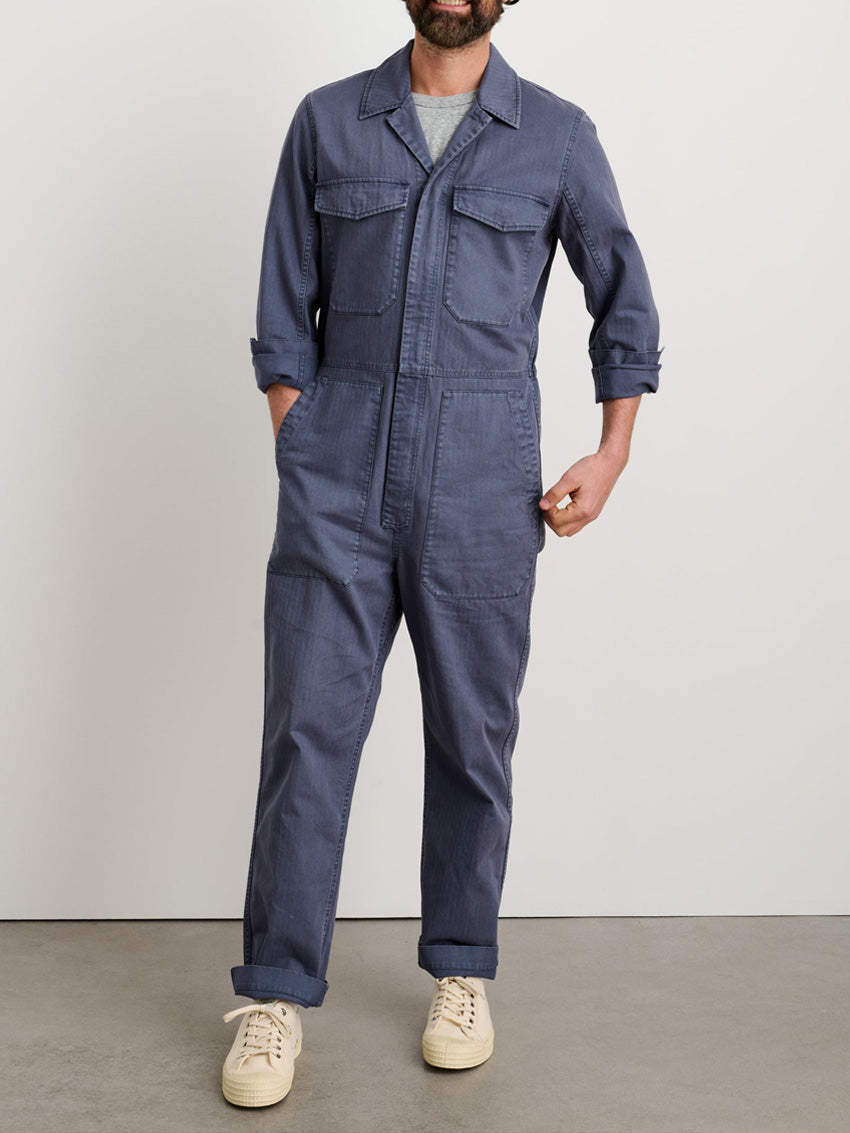 UrbanFit Men's Slim-Fit Zipper Jumpsuit