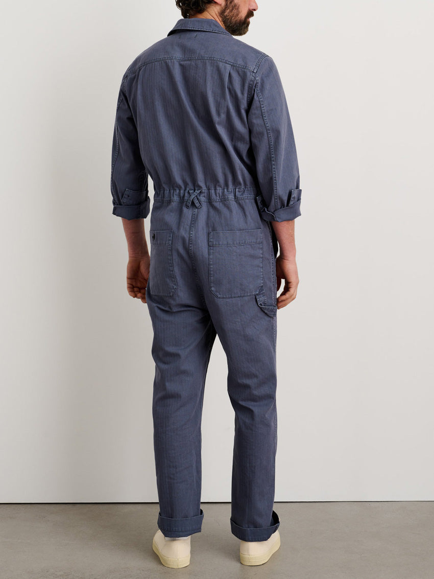 UrbanFit Men's Slim-Fit Zipper Jumpsuit