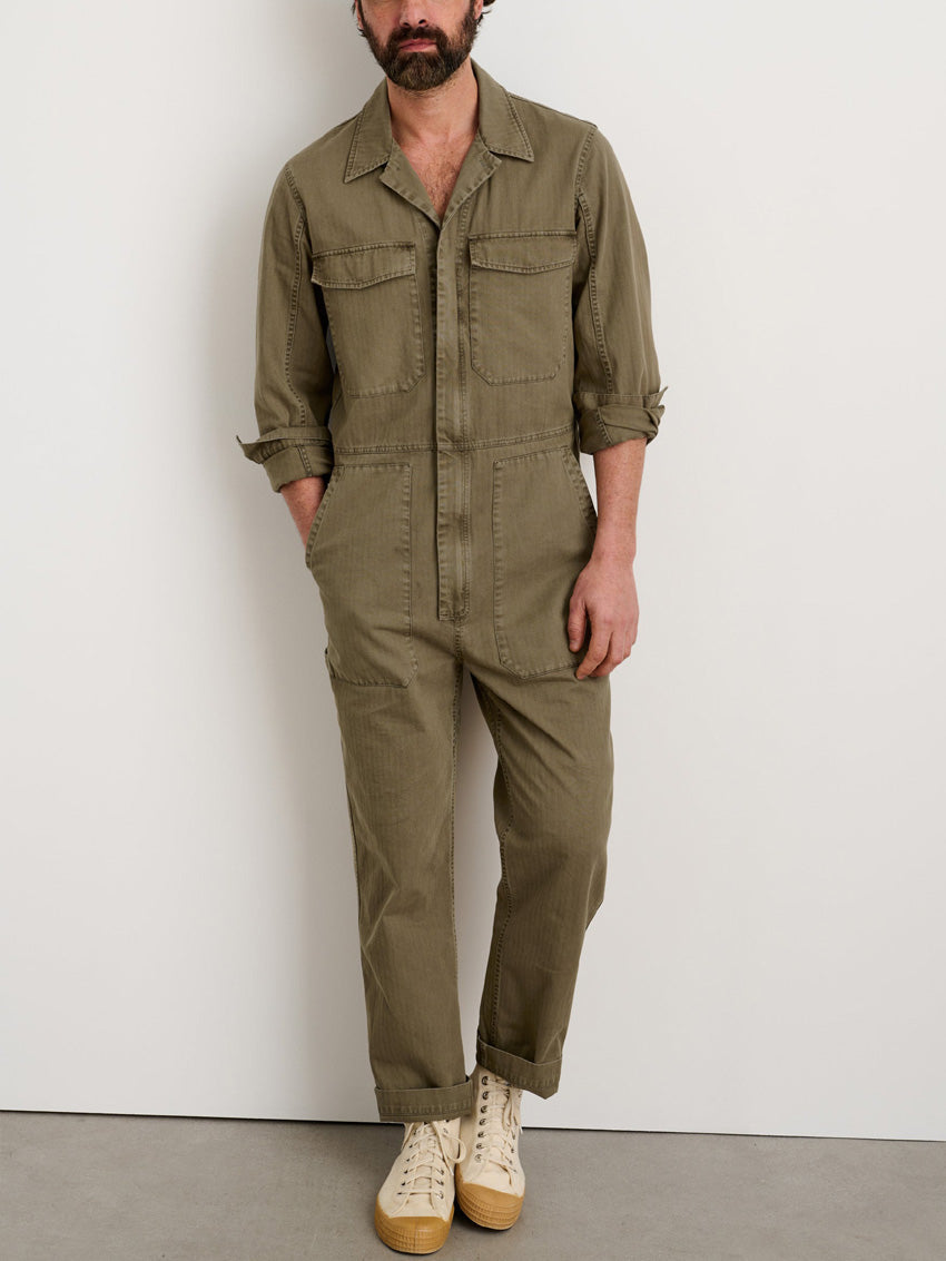 UrbanFit Men's Slim-Fit Zipper Jumpsuit