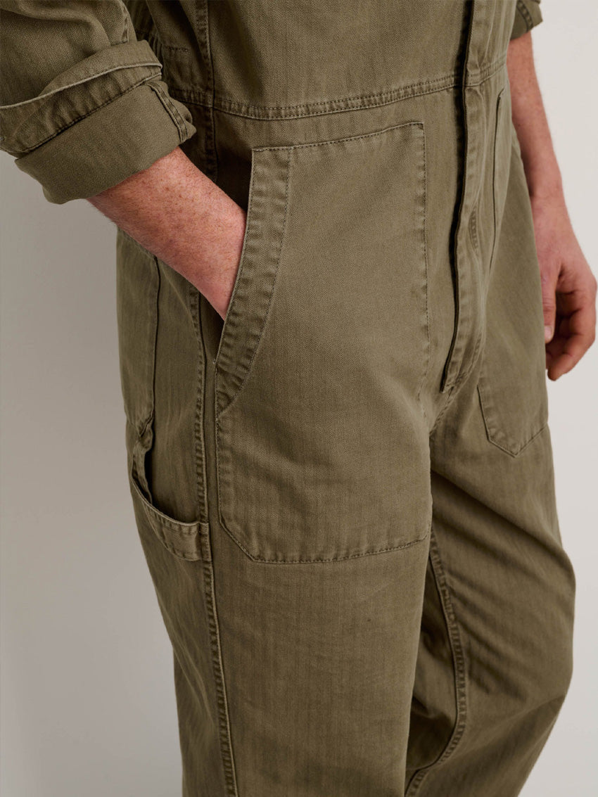 UrbanFit Men's Slim-Fit Zipper Jumpsuit