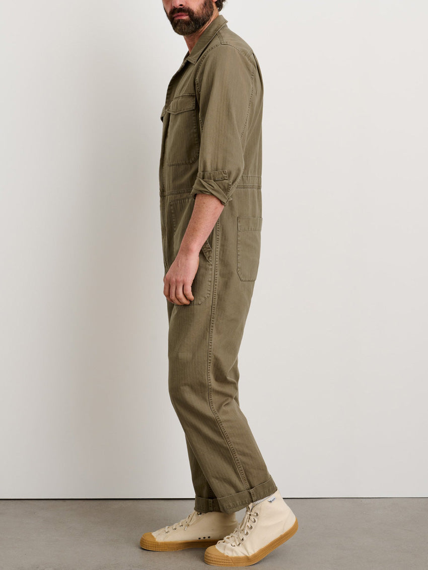 UrbanFit Men's Slim-Fit Zipper Jumpsuit
