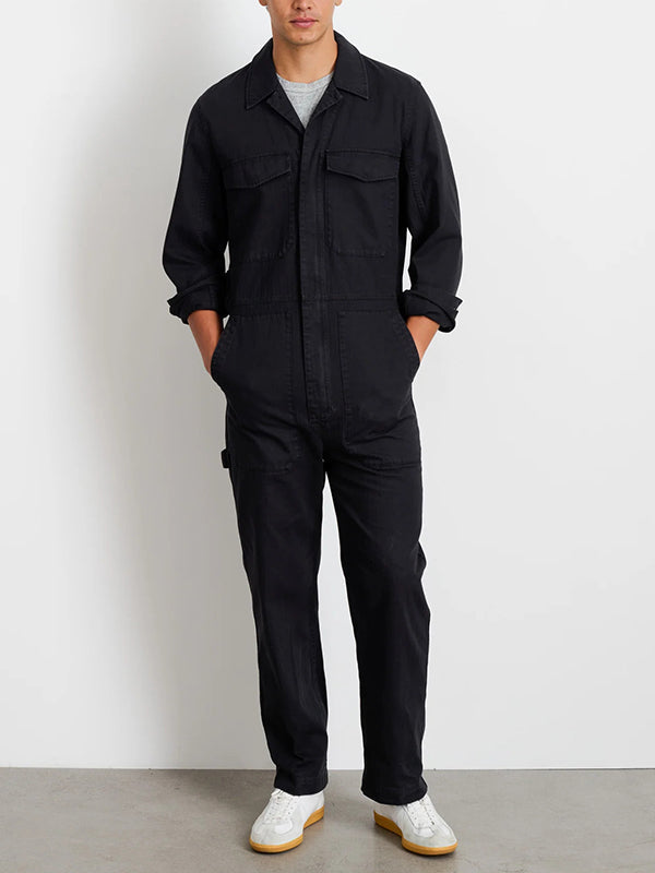 UrbanFit Men's Slim-Fit Zipper Jumpsuit