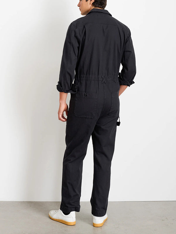 UrbanFit Men's Slim-Fit Zipper Jumpsuit