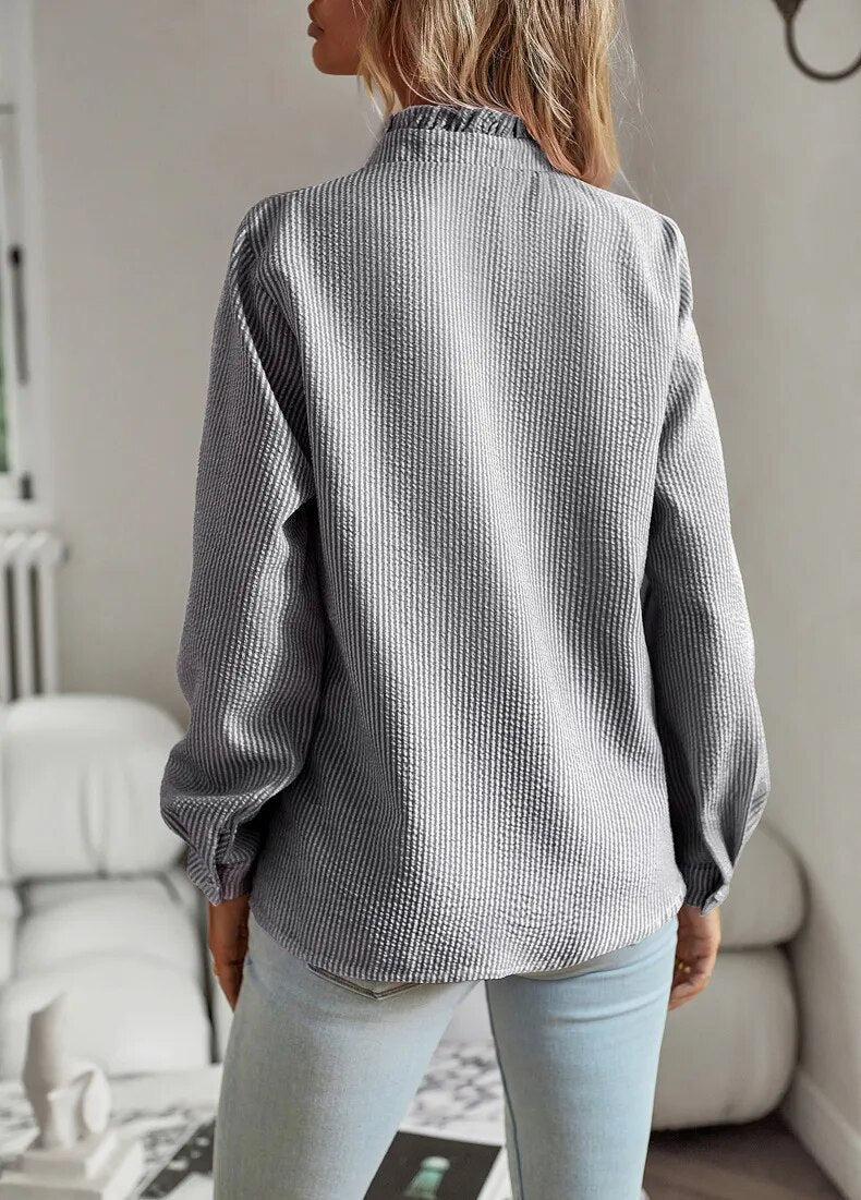 Orla - Ruffle Long Sleeve Shirt