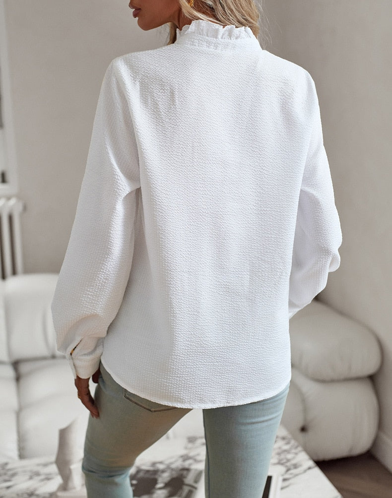 Orla - Ruffle Long Sleeve Shirt